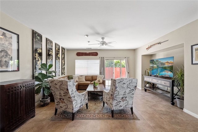 32839 Charmes Ct, Temecula, CA 92592 - tiled living area with a ceiling fan and baseboards