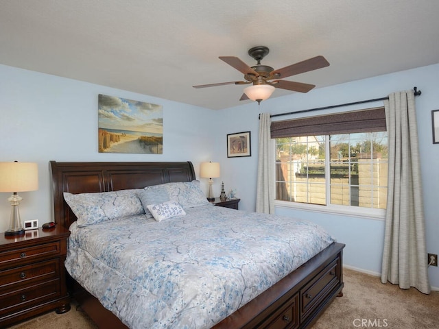 8619 San Miguel Pl, Rancho Cucamonga, CA 91730 - bedroom featuring light carpet and ceiling fan