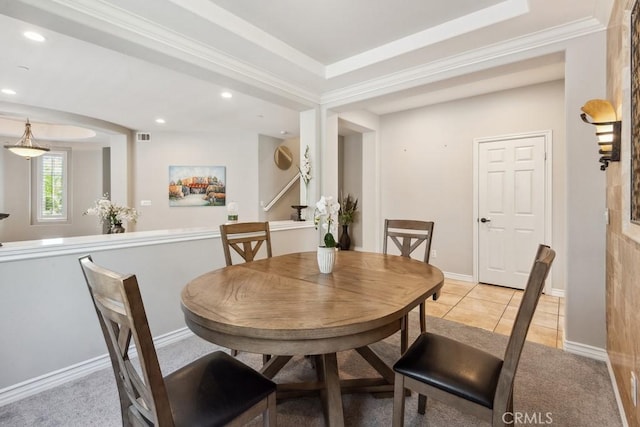 5460 Turin Way, Fontana, CA 92336 - dining space featuring recessed lighting and ornamental molding