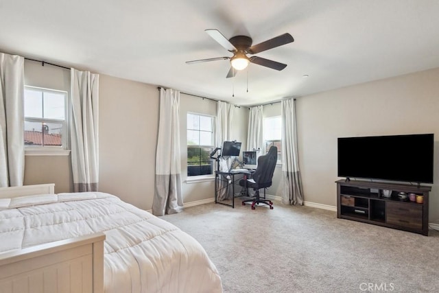 5460 Turin Way, Fontana, CA 92336 - carpeted bedroom featuring a desk and a ceiling fan