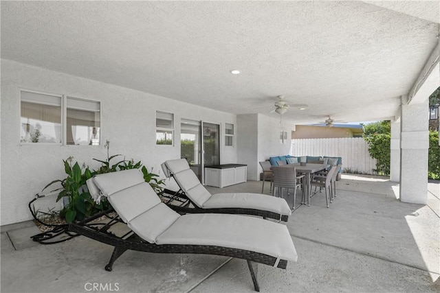 77355 Minnesota Ave, Palm Desert, CA 92211 - view of patio / terrace featuring outdoor dining area and ceiling fan