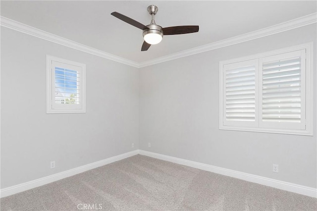 25 Bellflower St, Ladera Ranch, CA 92694 - empty room with ceiling fan, ornamental molding, and carpet flooring