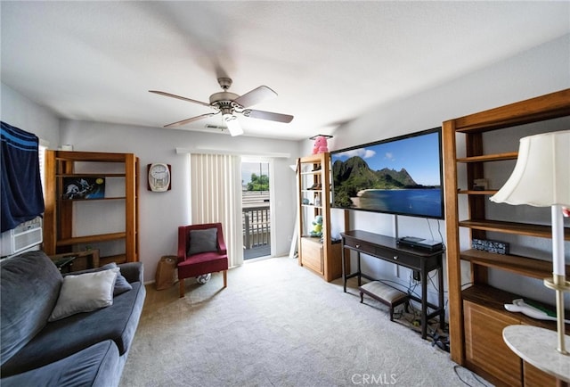 29183 Paperflower Ln, Menifee, CA 92584 - carpeted living area with a ceiling fan
