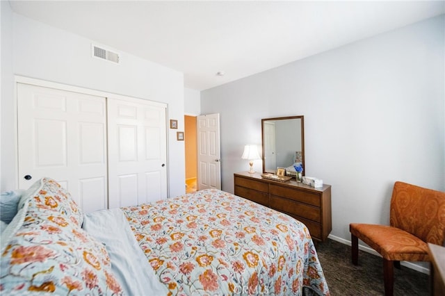 29183 Paperflower Ln, Menifee, CA 92584 - bedroom with dark colored carpet and a closet