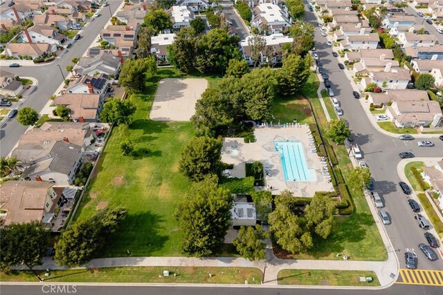 549 Springbrook N, Irvine, CA 92614 - aerial overview of property's location with nearby suburban area and a pool area