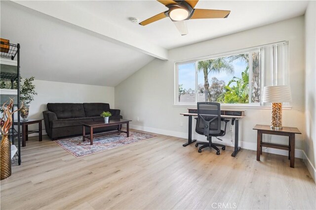 25585 Chrisanta Dr, Mission Viejo, CA 92691 - home office featuring wood finished floors, ceiling fan, and baseboards