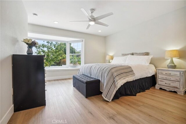 25585 Chrisanta Dr, Mission Viejo, CA 92691 - bedroom featuring wood finished floors, baseboards, a ceiling fan, and recessed lighting