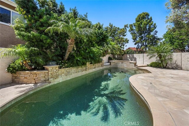 45 Colonial, Irvine, CA 92620 - view of swimming pool featuring a fenced backyard, a patio, and a pool with connected hot tub