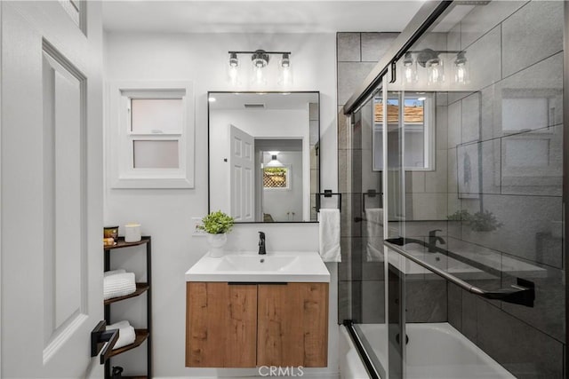 4470 Colbath Ave, Sherman Oaks, CA 91423 - bathroom with vanity and combined bath / shower with glass door