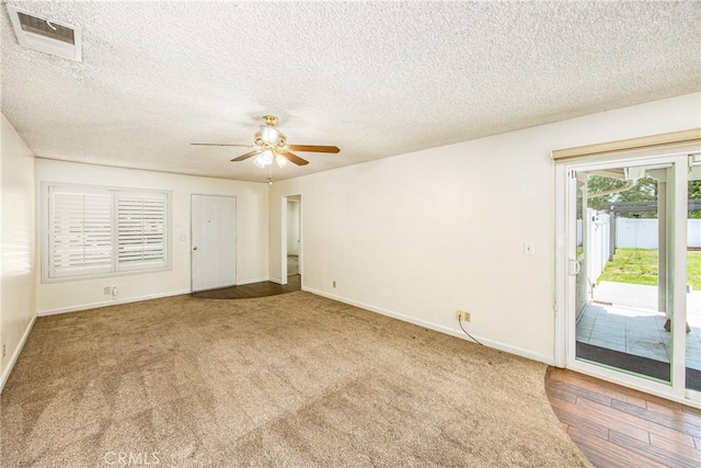 5406 Ellen Way, Banning, CA 92220 - carpeted empty room featuring a ceiling fan, a textured ceiling, and baseboards