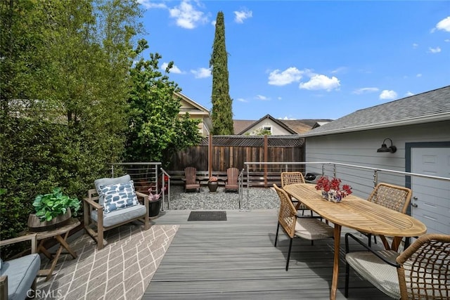 1526 Garden St, San Luis Obispo, CA 93401 - wooden deck featuring outdoor dining space