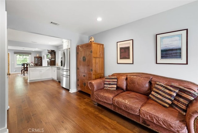 1526 Garden St, San Luis Obispo, CA 93401 - living area with dark wood finished floors and recessed lighting