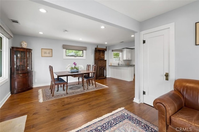 1526 Garden St, San Luis Obispo, CA 93401 - dining space with wood finished floors and recessed lighting