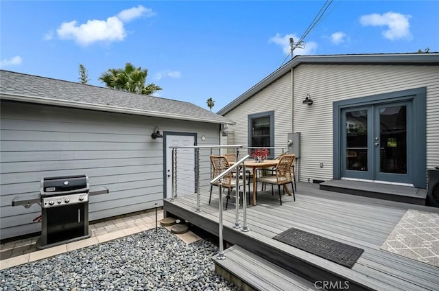 1526 Garden St, San Luis Obispo, CA 93401 - deck with a grill, french doors, and outdoor dining area