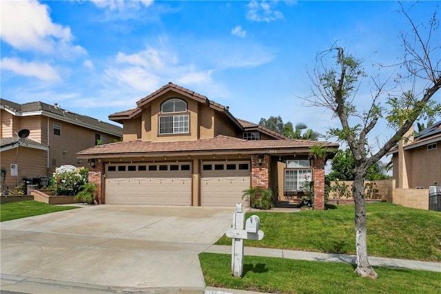 902 Highland View Dr, Corona, CA 92882 - traditional-style home with concrete driveway, a garage, stucco siding, and brick siding