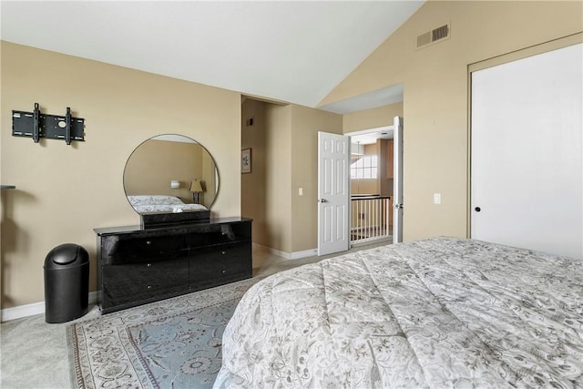 902 Highland View Dr, Corona, CA 92882 - carpeted bedroom with baseboards and high vaulted ceiling