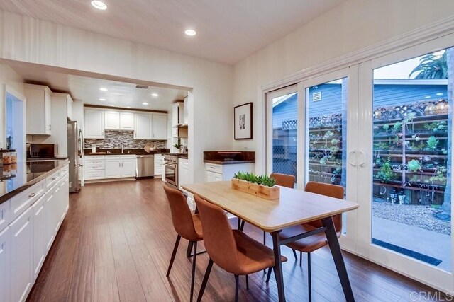 1530 Stewart St, Oceanside, CA 92054 - dining room featuring dark wood finished floors and recessed lighting