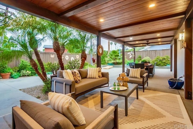 1530 Stewart St, Oceanside, CA 92054 - fenced backyard with outdoor lounge area, a patio, and outdoor dining space