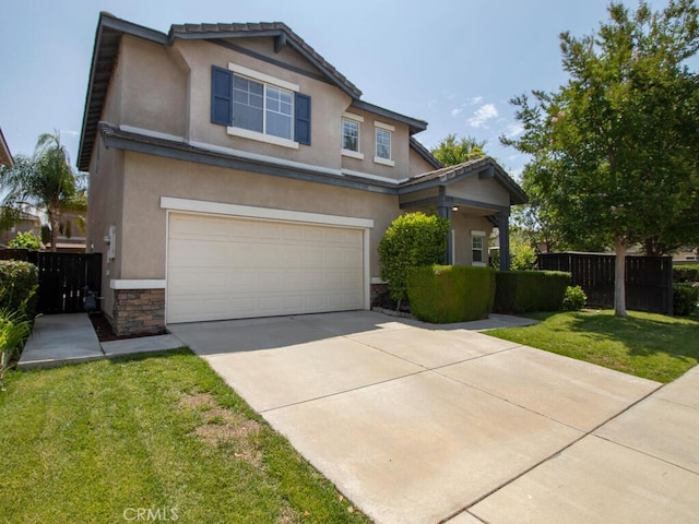 26230 Monticello Way, Murrieta, CA 92563 - view of front of house featuring stone siding, driveway, stucco siding, and an attached garage