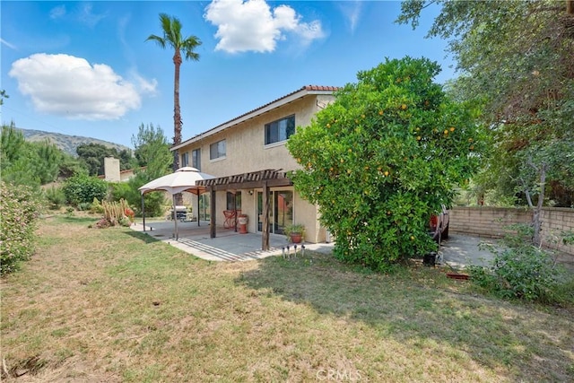 918 Sequoia Ct, San Dimas, CA 91773 - back of property featuring a pergola, a patio area, and stucco siding