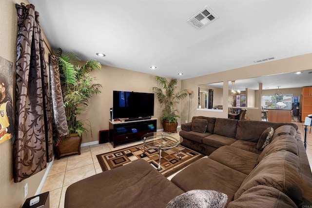 8644 Spring Vista Way, Spring Valley, CA 91977 - living room with light tile patterned floors, recessed lighting, and baseboards