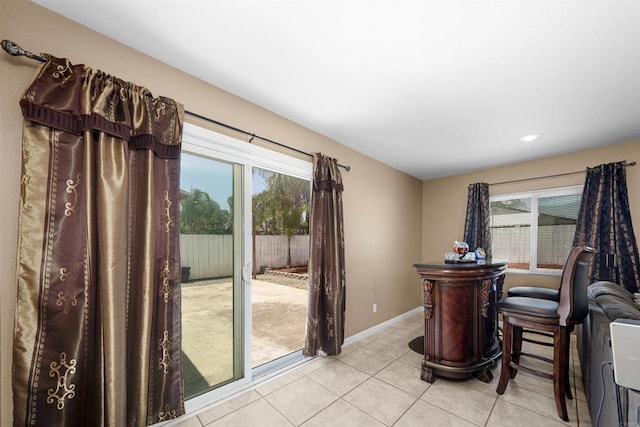 8644 Spring Vista Way, Spring Valley, CA 91977 - dining area with healthy amount of natural light, light tile patterned floors, baseboards, and recessed lighting