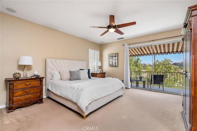 30 Sunswept Mesa, Aliso Viejo, CA 92656 - bedroom with access to outside, light colored carpet, and ceiling fan