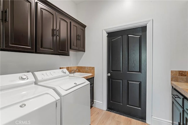 1019 Pintail Cir, Lake Arrowhead, CA 92352 - laundry room featuring washing machine and clothes dryer, cabinet space, and light wood finished floors