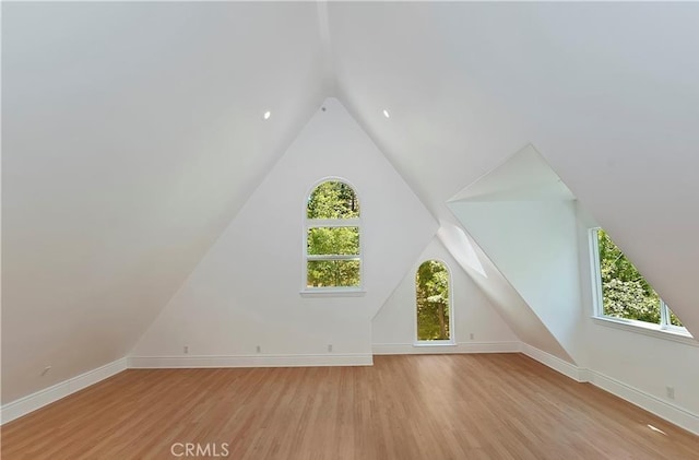 1019 Pintail Cir, Lake Arrowhead, CA 92352 - bonus room featuring healthy amount of natural light, light wood finished floors, and vaulted ceiling