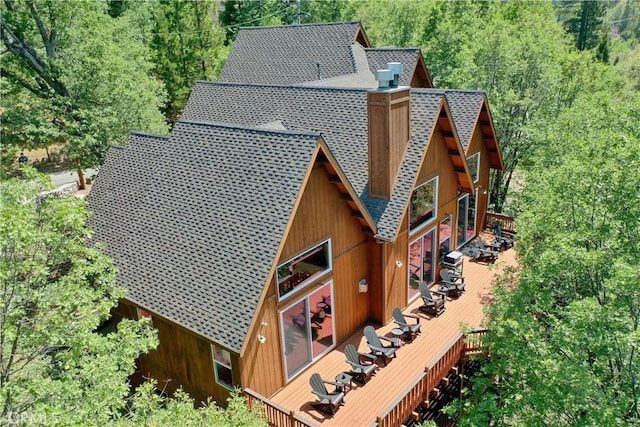 1019 Pintail Cir, Lake Arrowhead, CA 92352 - aerial view of property and surrounding area featuring a forest