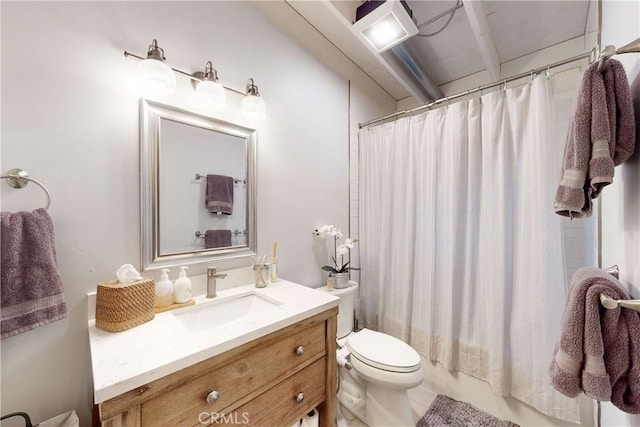 2289 Falcon Ridge Ln, Los Osos, CA 93402 - bathroom with vanity and shower / bath combination with curtain