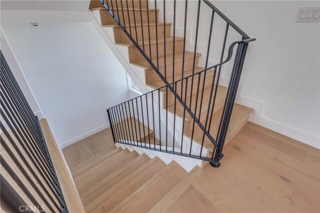 3803 Berryman Ave, Los Angeles, CA 90066 - stairway with wood finished floors and baseboards