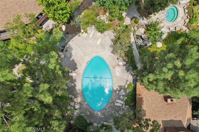 2787 Pine Creek Cir, Fullerton, CA 92835 - aerial view of property and surrounding area featuring a pool