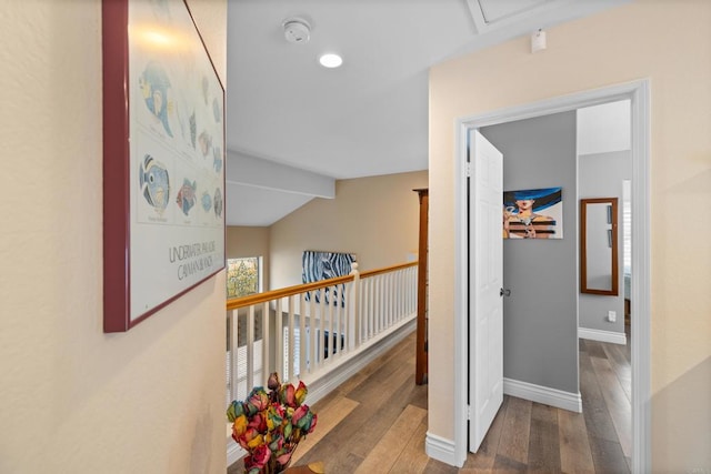 11964 Ashley Pl, San Diego, CA 92128 - corridor with wood finished floors and baseboards