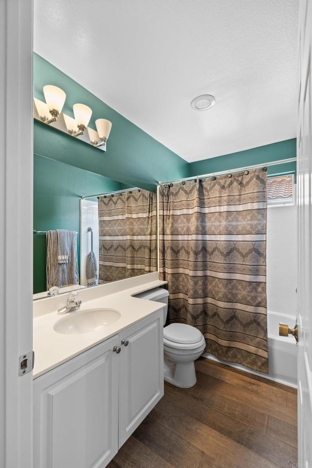 11964 Ashley Pl, San Diego, CA 92128 - bathroom with vanity, wood finished floors, and curtained shower