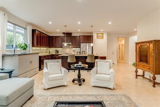 1055 Ford Dr, Nipomo, CA 93444 - living room featuring recessed lighting and light tile patterned floors