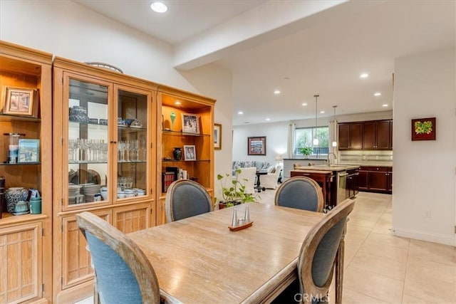 1055 Ford Dr, Nipomo, CA 93444 - dining space with light tile patterned floors and recessed lighting