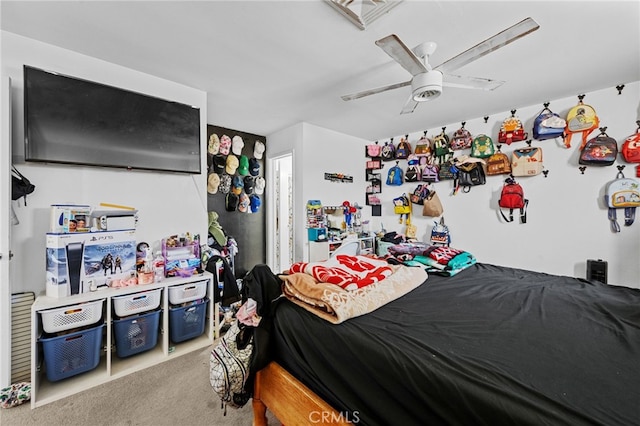 18251 Hiawatha Rd, Apple Valley, CA 92307 - carpeted bedroom featuring a ceiling fan