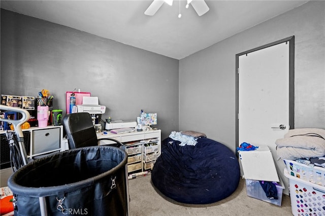 18251 Hiawatha Rd, Apple Valley, CA 92307 - office with carpet and a ceiling fan