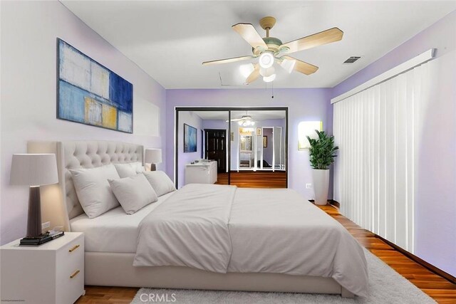 44682 La Paz Rd, Temecula, CA 92592 - bedroom featuring light wood finished floors and a ceiling fan
