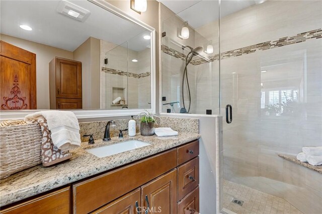 2645 S Patton Ave, San Pedro, CA 90731 - bathroom with vanity and a stall shower