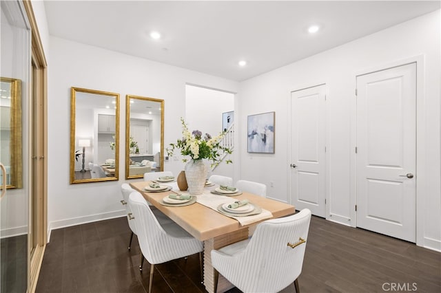 149 Great Park Blvd, Irvine, CA 92618 - dining area featuring dark wood-type flooring, recessed lighting, and baseboards
