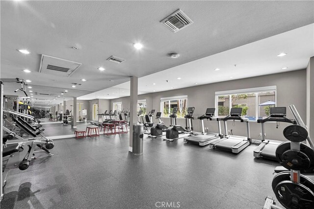 300 E 4th St Unit 204, Long Beach, CA 90802 - gym featuring recessed lighting and a textured ceiling