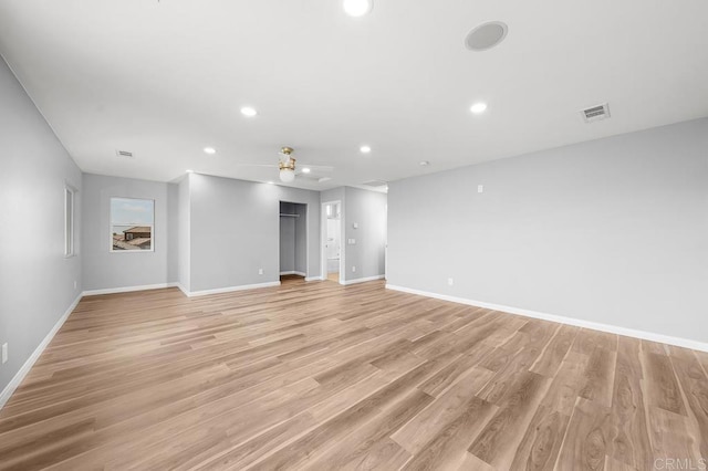 1686 Pember Ave, Chula Vista, CA 91913 - unfurnished room with recessed lighting, a ceiling fan, and light wood-style flooring