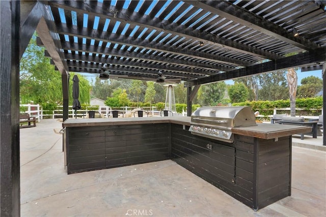 32811 Wesley St, Wildomar, CA 92595 - view of patio / terrace with a ceiling fan and a pergola