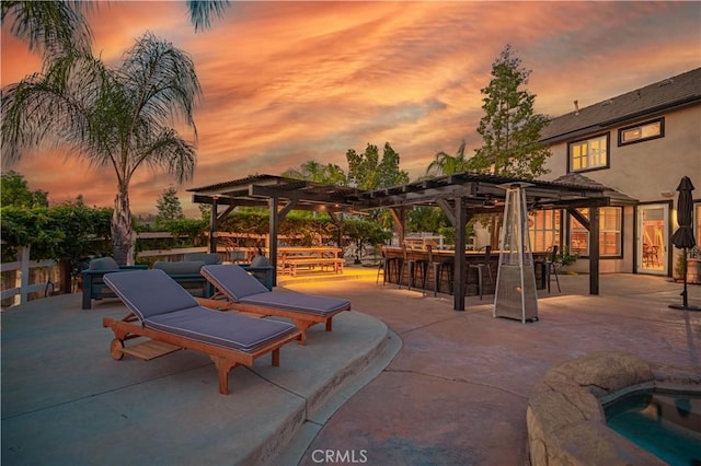 32811 Wesley St, Wildomar, CA 92595 - view of patio featuring a pergola and an in-ground hot tub