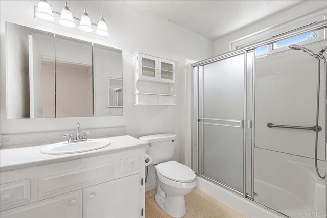 1105 Via Prado, Fallbrook, CA 92028 - bathroom with a shower stall, toilet, and vanity