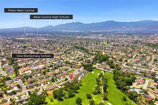 1020 S Montezuma Way, West Covina, CA 91791 - aerial overview of property's location with mountains and nearby suburban area