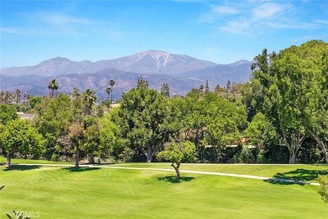 1020 S Montezuma Way, West Covina, CA 91791 - view of home's community with a lawn, a mountain view, and view of wooded area