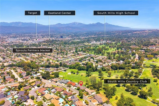 1020 S Montezuma Way, West Covina, CA 91791 - aerial overview of property's location with a mountainous background